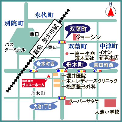 サンユーホームの地図